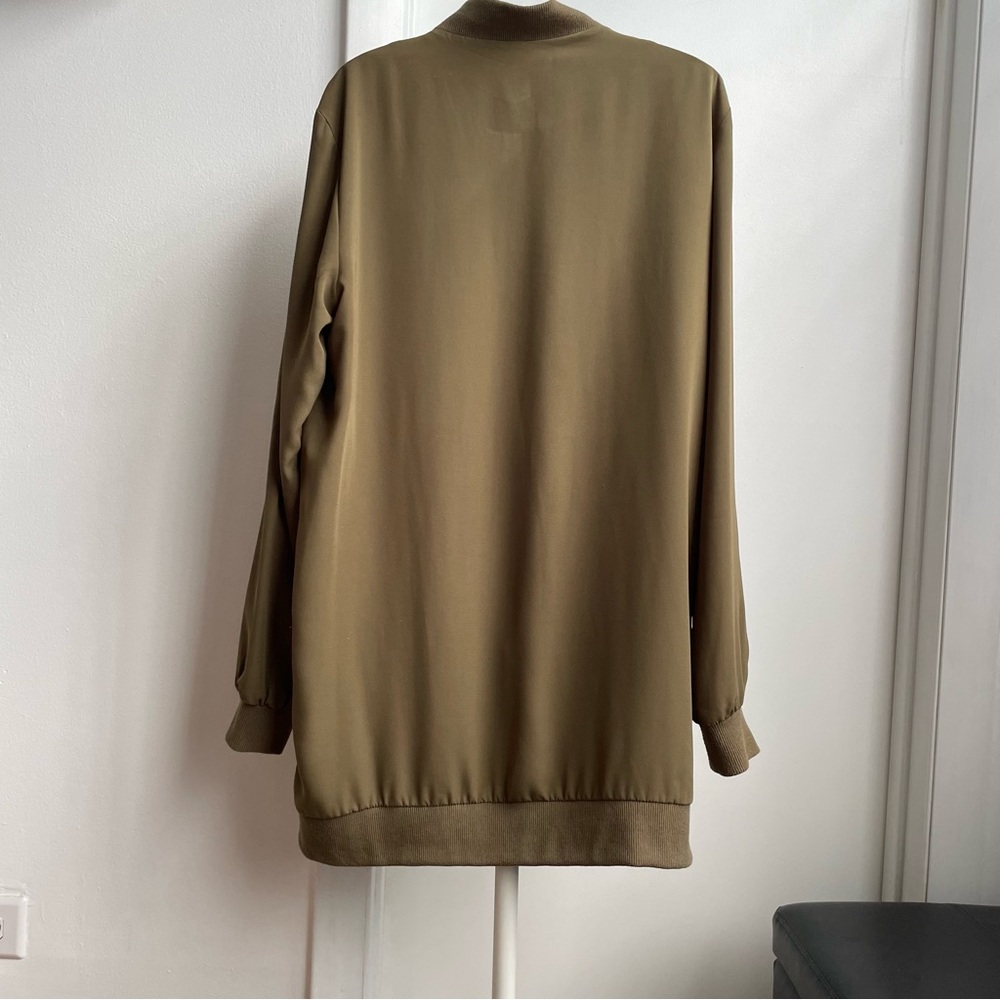 Forever 21 Oversized Olive Green Bomber Jacket - Picture 8 of 11